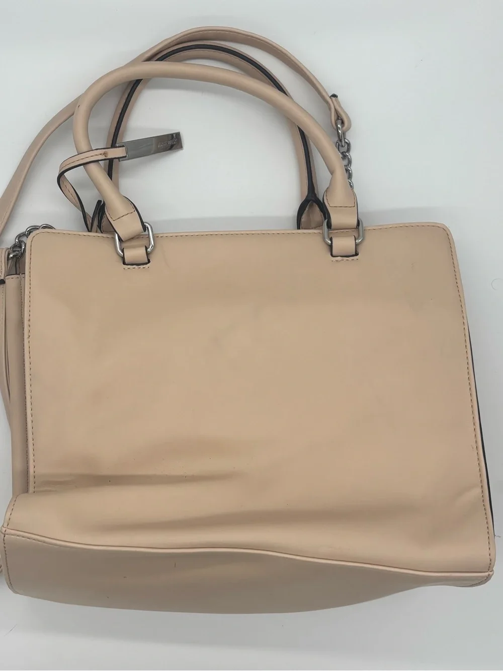 Nine West Taupe Satchel with Detachable Strap